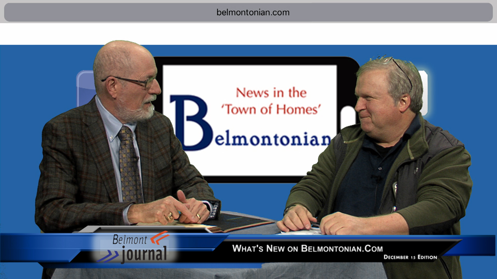Tune in to "Belmont Journal" Belmont Journal Dec. 15th Show