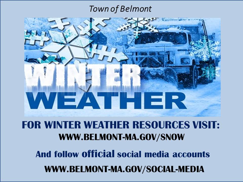 Winter Weather Info Winter Weather Updates from the Town of Belmont
